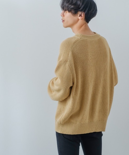 improves（インプローブス）の「【improves】ハイバルキー 片畔 オーバーサイズ プルオーバーニット（ニット/セーター・メンズ・ベージュ/グリーン/ブラウン/イエロー/ブラック/ブルー/ラベンダー/マスタード/ホワイト/ライトグリーン/レッド・LARGE/MEDIUM）」の18枚目の写真