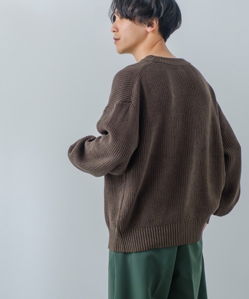 improves（インプローブス）の「【improves】ハイバルキー 片畔 オーバーサイズ プルオーバーニット（ニット/セーター・メンズ・ベージュ/グリーン/ブラウン/イエロー/ブラック/ブルー/ラベンダー/マスタード/ホワイト/ライトグリーン/レッド・LARGE/MEDIUM）」の15枚目の写真