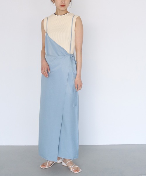 CLEIO（クレイオ）の「【CLEIO】ワイドリブノースリーブニット（ニット/セーター・レディース・グリーン/オフホワイト/ブラウン・FREE）」の10枚目の写真