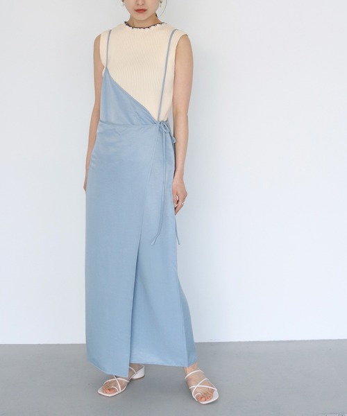 CLEIO（クレイオ）の「【CLEIO】ワイドリブノースリーブニット（ニット/セーター・レディース・グリーン/オフホワイト/ブラウン・FREE）」の11枚目の写真