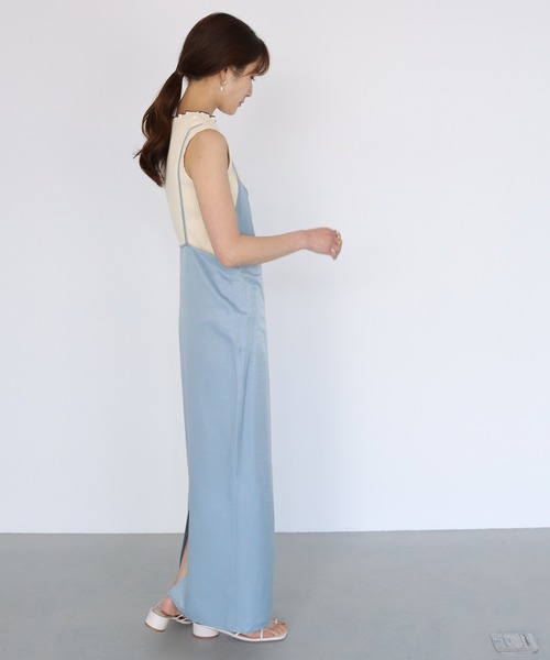 CLEIO（クレイオ）の「【CLEIO】ワイドリブノースリーブニット（ニット/セーター・レディース・グリーン/オフホワイト/ブラウン・FREE）」の12枚目の写真