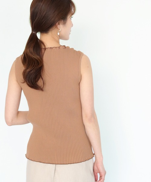 CLEIO（クレイオ）の「【CLEIO】ワイドリブノースリーブニット（ニット/セーター・レディース・グリーン/オフホワイト/ブラウン・FREE）」の18枚目の写真