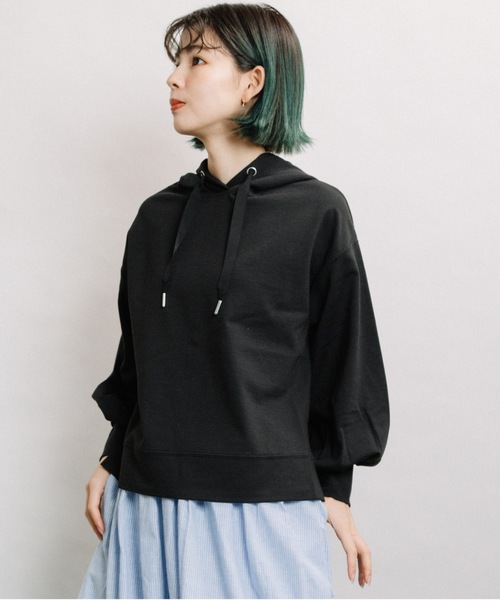 refinedworks（リファインドワークス）の「ショートフーディーPO（パーカー・レディース・オフホワイト/ブラック/ベージュ・FREE）」の12枚目の写真