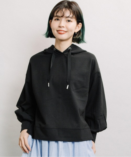 refinedworks（リファインドワークス）の「ショートフーディーPO（パーカー・レディース・オフホワイト/ブラック/ベージュ・FREE）」の11枚目の写真