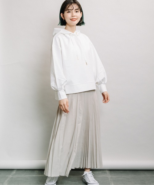 refinedworks（リファインドワークス）の「ショートフーディーPO（パーカー・レディース・オフホワイト/ブラック/ベージュ・FREE）」の21枚目の写真