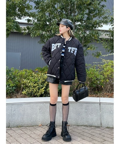 WC（ダブル シー）の「ロゴ中綿スタジャン（スタジャン・レディース・ブラック/ベージュ・FREE）」の14枚目の写真