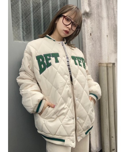 WC（ダブル シー）の「ロゴ中綿スタジャン（スタジャン・レディース・ブラック/ベージュ・FREE）」の3枚目の写真