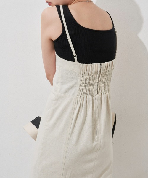 Aunt Marie's（アントマリーズ）の「リネンブレンドマーメイドラインキャミワンピース（ワンピース・レディース・ブラック/ベージュ・FREE）」の22枚目の写真