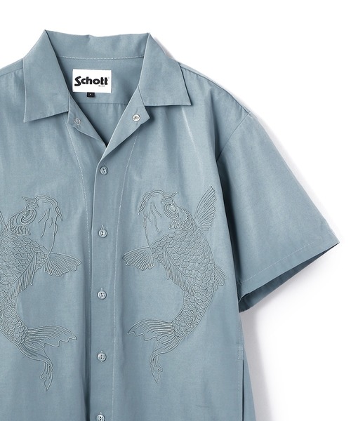 【新品】 Schott TC WORK SHIRT オープンカラー　カーキ　M Schott N.Y.C ショット TC WORK SHIRTS 長袖ワークシャツ 長袖