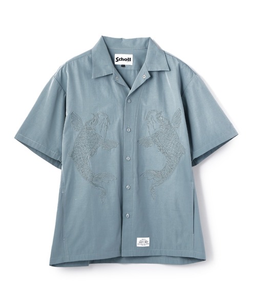 【新品】 Schott TC WORK SHIRT オープンカラー　カーキ　M Schott N.Y.C ショット TC WORK SHIRTS 長袖ワークシャツ 長袖