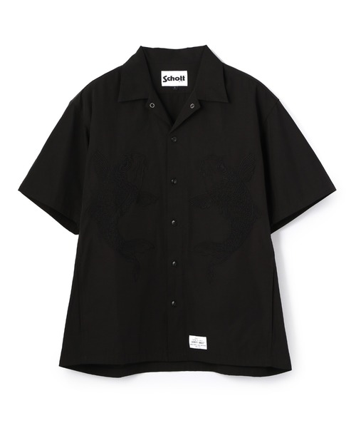Schott 半袖シャツ ブラック Schott/ショット S/S SHIRT(MENS)｜ファッション通販 SANKO