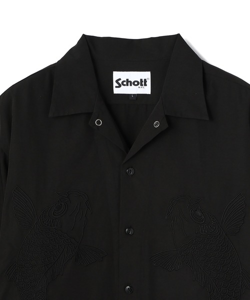 Schott 半袖シャツ ブラック Schott/ショット S/S SHIRT(MENS)｜ファッション通販 SANKO