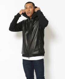 1PIU1UGUALE3  RELAX  | 1PIU1UGUALE3 RELAX/ウノピゥ ウノ ウグァーレ トレ リラックス/WASHABLEﾚｻﾞｰZIP HOODIE(ブルゾン)