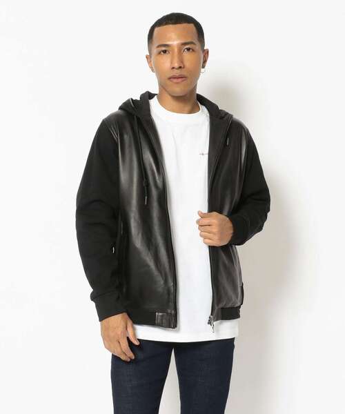 1PIU1UGUALE3  RELAX （ウノピゥウノウグァーレトレ リラックス）の「1PIU1UGUALE3 RELAX/ウノピゥ ウノ ウグァーレ トレ リラックス/WASHABLEﾚｻﾞｰZIP HOODIE（ブルゾン・メンズ・ブラック・LARGE/MEDIUM/X-LARGE）」の3枚目の写真