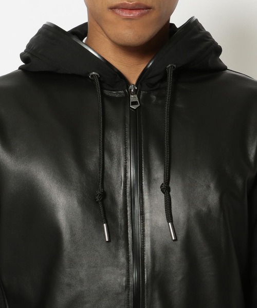 1PIU1UGUALE3  RELAX （ウノピゥウノウグァーレトレ リラックス）の「1PIU1UGUALE3 RELAX/ウノピゥ ウノ ウグァーレ トレ リラックス/WASHABLEﾚｻﾞｰZIP HOODIE（ブルゾン・メンズ・ブラック・LARGE/MEDIUM/X-LARGE）」の5枚目の写真