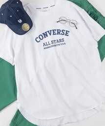 CONVERSE | 【CONVERSE/コンバース】 ビッグシルエット チュニック丈  ラウンドヘム フットボールT/ 半袖Tシャツ(Tシャツ/カットソー)