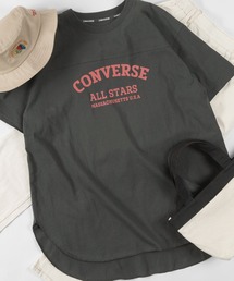 CONVERSE（コンバース）の「【CONVERSE/コンバース】 ビッグシルエット チュニック丈  ラウンドヘム フットボールT/ 半袖Tシャツ（Tシャツ/カットソー）」