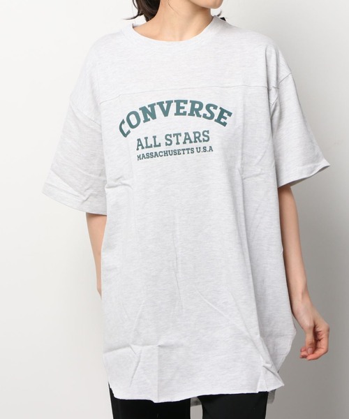 CONVERSE(コンバース)の「【CONVERSE/コンバース】 ビッグシルエット チュニック丈 ラウンドヘム フットボールT/ 半袖Tシャツ(Tシャツ/カットソー・レディース・アッシュグレー/ブラック/ネイビー/オフホワイト・M/L)」の14枚目の写真