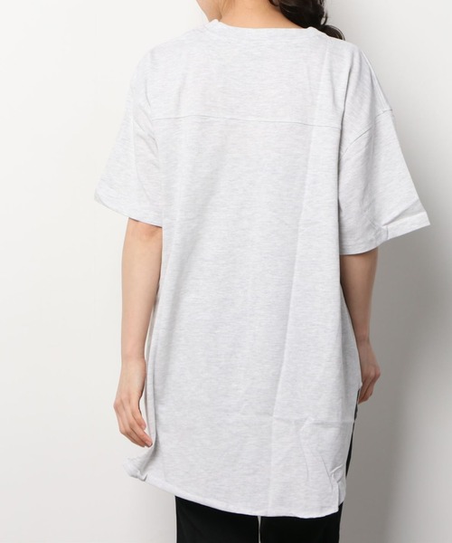 CONVERSE(コンバース)の「【CONVERSE/コンバース】 ビッグシルエット チュニック丈 ラウンドヘム フットボールT/ 半袖Tシャツ(Tシャツ/カットソー・レディース・アッシュグレー/ブラック/ネイビー/オフホワイト・M/L)」の15枚目の写真
