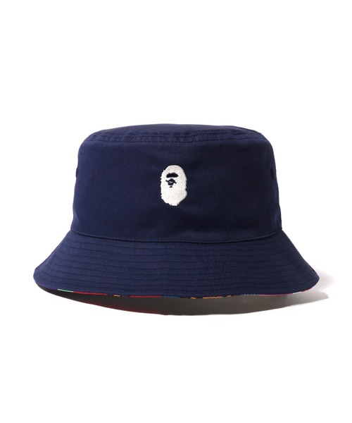 A BATHING APE（アベイシングエイプ）の「BABY MILO PATCHWORK PATTERN REVERSIBLE BUCKET HAT K（ハット・キッズ・ネイビー/グリーン・FREE）」の9枚目の写真