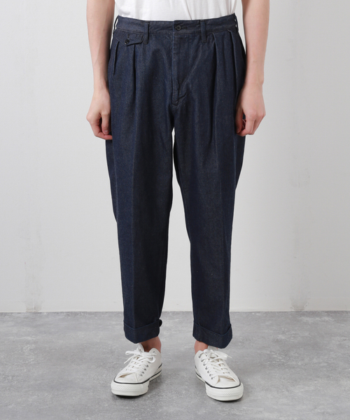 JOURNAL STANDARD J.S HOMESTEAD（ジャーナルスタンダードホームステッド）の「【j.s.homestead】VAJIRA DENIM 2-TUCK OFFICER CROPPED（デニムパンツ・メンズ・ブラック/ネイビー・SMALL/MEDIUM/LARGE）」の20枚目の写真