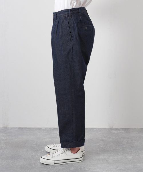 JOURNAL STANDARD J.S HOMESTEAD（ジャーナルスタンダードホームステッド）の「【j.s.homestead】VAJIRA DENIM 2-TUCK OFFICER CROPPED（デニムパンツ・メンズ・ブラック/ネイビー・SMALL/MEDIUM/LARGE）」の21枚目の写真