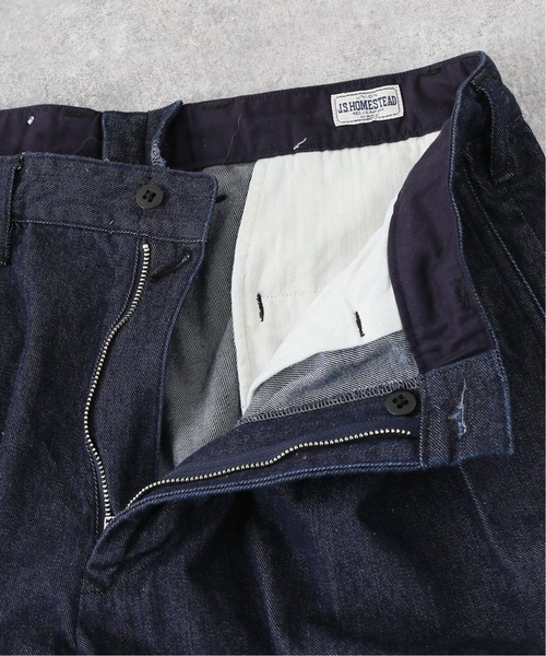 JOURNAL STANDARD J.S HOMESTEAD（ジャーナルスタンダードホームステッド）の「【j.s.homestead】VAJIRA DENIM 2-TUCK OFFICER CROPPED（デニムパンツ・メンズ・ブラック/ネイビー・SMALL/MEDIUM/LARGE）」の12枚目の写真