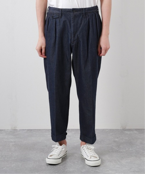 JOURNAL STANDARD J.S HOMESTEAD（ジャーナルスタンダードホームステッド）の「【j.s.homestead】VAJIRA DENIM 2-TUCK OFFICER CROPPED（デニムパンツ・メンズ・ブラック/ネイビー・SMALL/MEDIUM/LARGE）」の13枚目の写真