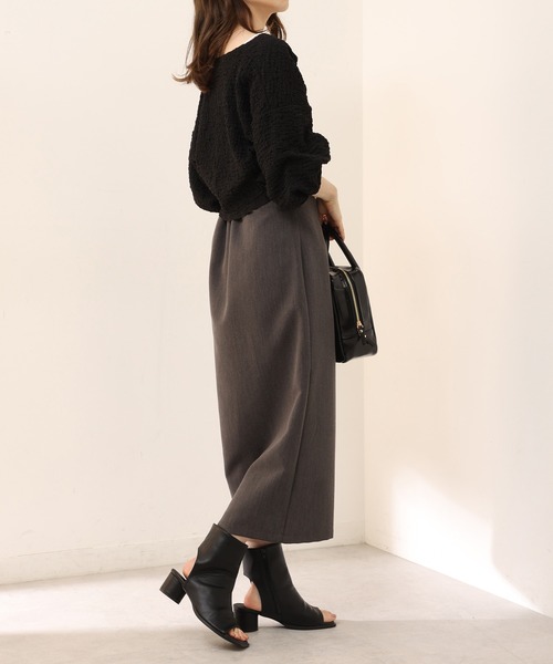 one after another NICE CLAUP（ワンアフターアナザーナイスクラップ）の「ぽこぽこ羽織り（カーディガン/ボレロ・レディース・ブラック/ピンク/アイボリー・FREE）」の6枚目の写真