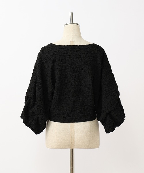 one after another NICE CLAUP（ワンアフターアナザーナイスクラップ）の「ぽこぽこ羽織り（カーディガン/ボレロ・レディース・ブラック/ピンク/アイボリー・FREE）」の11枚目の写真