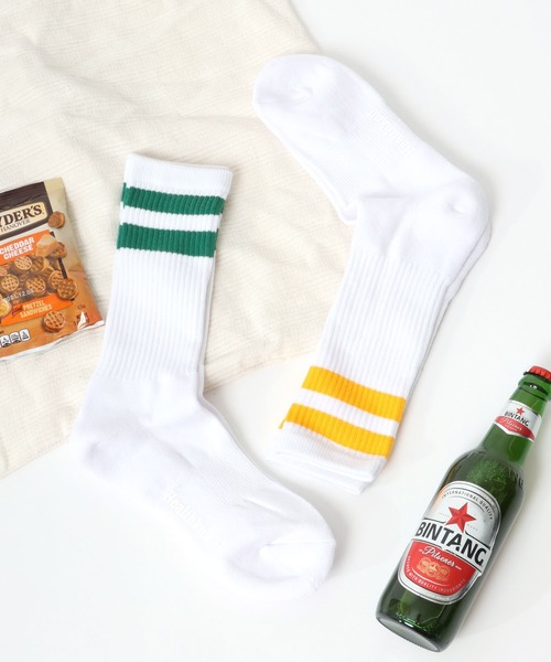 Healthknit(ヘルスニット)の「Healthknit(ヘルスニット)無地・ラインソックス/スポーツソックス/ロング靴下/2足セット(ソックス/靴下・メンズ・ホワイト系その他/イエロー系その他/ホワイト系その他2/ホワイト系その他3/ホワイト系その他4/ホワイト系その他5/グレー系その他・M/S)」の4枚目の写真