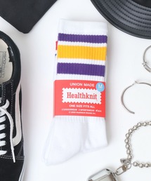 Healthknit（ヘルスニット）の「Healthknit（ヘルスニット）無地・ラインソックス/スポーツソックス/ロング靴下/2足セット（ソックス/靴下）」