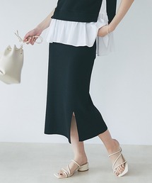 un dix cors | スッキリ見えする　リブスリットスカート(スカート)