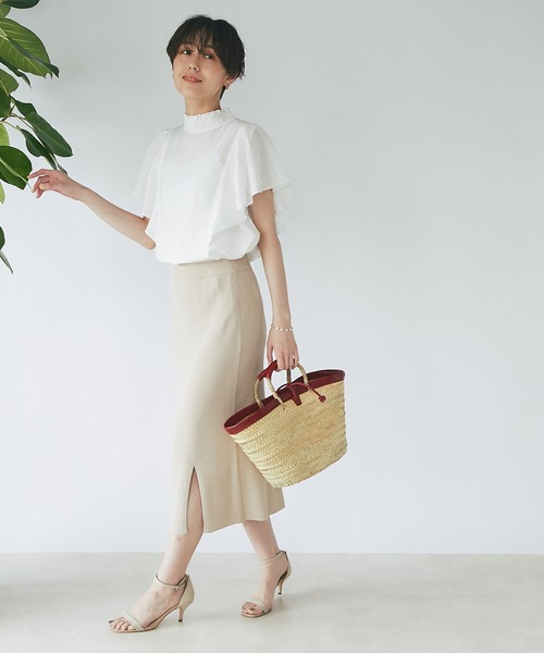 un dix cors(アンディコール)の「スッキリ見えする リブスリットスカート(スカート・レディース・ブラック/ベージュ・FREE)」の13枚目の写真