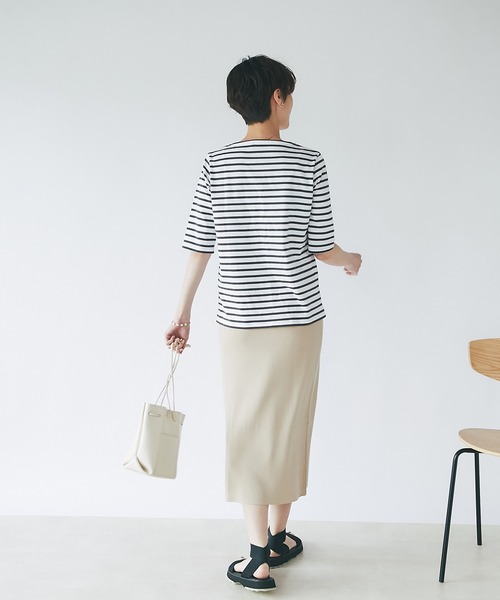 un dix cors(アンディコール)の「スッキリ見えする リブスリットスカート(スカート・レディース・ブラック/ベージュ・FREE)」の10枚目の写真