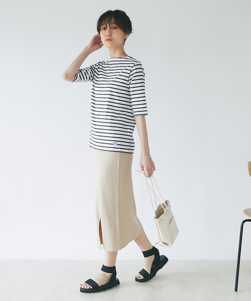 un dix cors(アンディコール)の「スッキリ見えする リブスリットスカート(スカート・レディース・ブラック/ベージュ・FREE)」の18枚目の写真