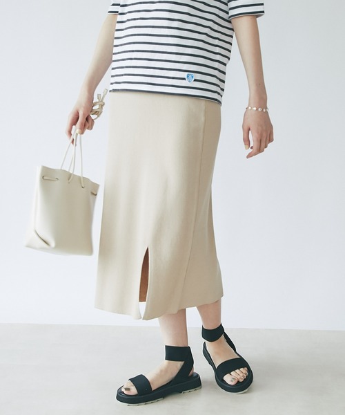 un dix cors(アンディコール)の「スッキリ見えする リブスリットスカート(スカート・レディース・ブラック/ベージュ・FREE)」の11枚目の写真