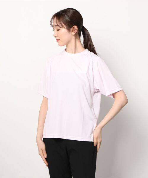 adidas（アディダス）の「アディダス adidas デザインド トゥ ムーブ ヨガ BF 半袖Tシャツ（Tシャツ/カットソー・レディース・スモークピンク/ブラック・S/L/M/XL）」の2枚目の写真