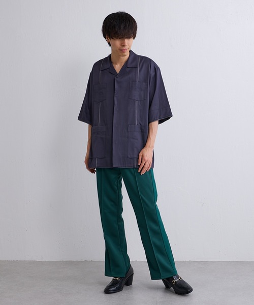 Lui's（ルイス）の「【SILLIS / シリス】パイピングサテンシャツ（シャツ/ブラウス・メンズ・エメラルド/ダークグレー・44/46）」の12枚目の写真