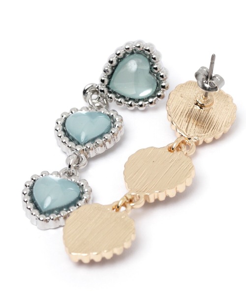 Me%（ミィパーセント）の「トリプルハートピアス（ピアス（両耳用）・レディース・イエロー/グレー/ブラック・FREE）」の11枚目の写真