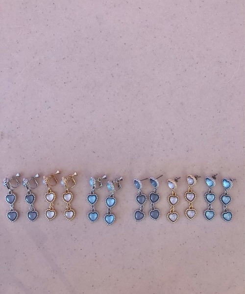 Me%（ミィパーセント）の「トリプルハートピアス（ピアス（両耳用）・レディース・イエロー/グレー/ブラック・FREE）」の17枚目の写真