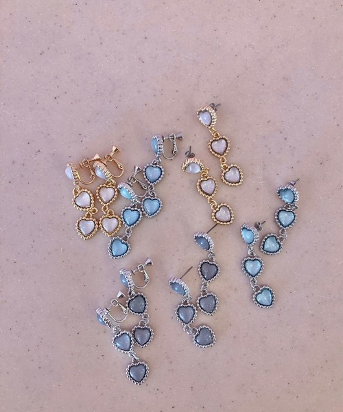 Me%（ミィパーセント）の「トリプルハートピアス（ピアス（両耳用）・レディース・イエロー/グレー/ブラック・FREE）」の14枚目の写真