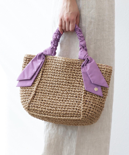 セール Cache Cache カシュカシュ 下がりリボンペーパー手編みトート トートバッグ Three Four Time スリーフォータイム のファッション通販 Zozotown