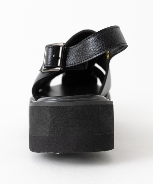 ABAHOUSE（アバハウス）の「シャークソールサンダル /ワンストラップ/バックルベルトボリュームソール/レザーグルカサンダル（サンダル・メンズ・ブラック・M/L/LL）」の5枚目の写真