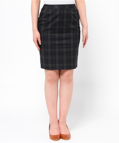 allureville（アルアバイル）の「コットンストレッチ　タイトスカート（スカート・レディース・グリーン/ブルー・1/2）」の3枚目の写真