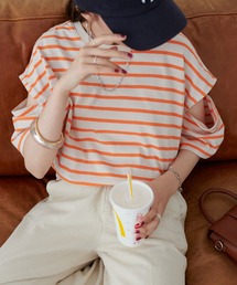 DISCOAT | ボーダー袖スリットプルオーバー《WEB限定カラーあり》(Tシャツ/カットソー)