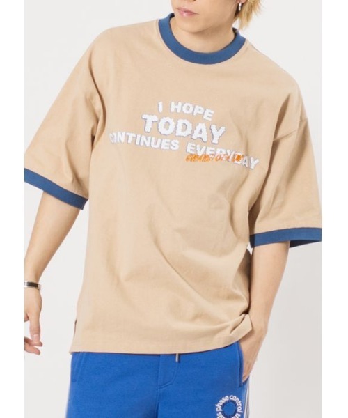RE730(アールイーセブンサーティー)の「RE730 リンガーデザイン半袖Tシャツ(Tシャツ/カットソー・メンズ・ブラック/ベージュ/オフホワイト・MEDIUM/LARGE/X-LARGE)」の3枚目の写真