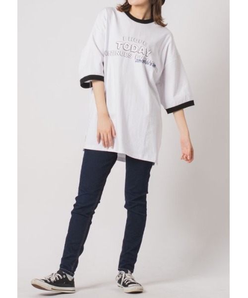 RE730(アールイーセブンサーティー)の「RE730 リンガーデザイン半袖Tシャツ(Tシャツ/カットソー・メンズ・ブラック/ベージュ/オフホワイト・MEDIUM/LARGE/X-LARGE)」の4枚目の写真