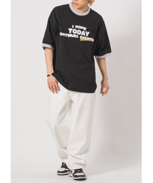 RE730(アールイーセブンサーティー)の「RE730 リンガーデザイン半袖Tシャツ(Tシャツ/カットソー・メンズ・ブラック/ベージュ/オフホワイト・MEDIUM/LARGE/X-LARGE)」の8枚目の写真