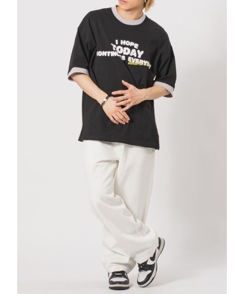RE730(アールイーセブンサーティー)の「RE730 リンガーデザイン半袖Tシャツ(Tシャツ/カットソー・メンズ・ブラック/ベージュ/オフホワイト・MEDIUM/LARGE/X-LARGE)」の10枚目の写真